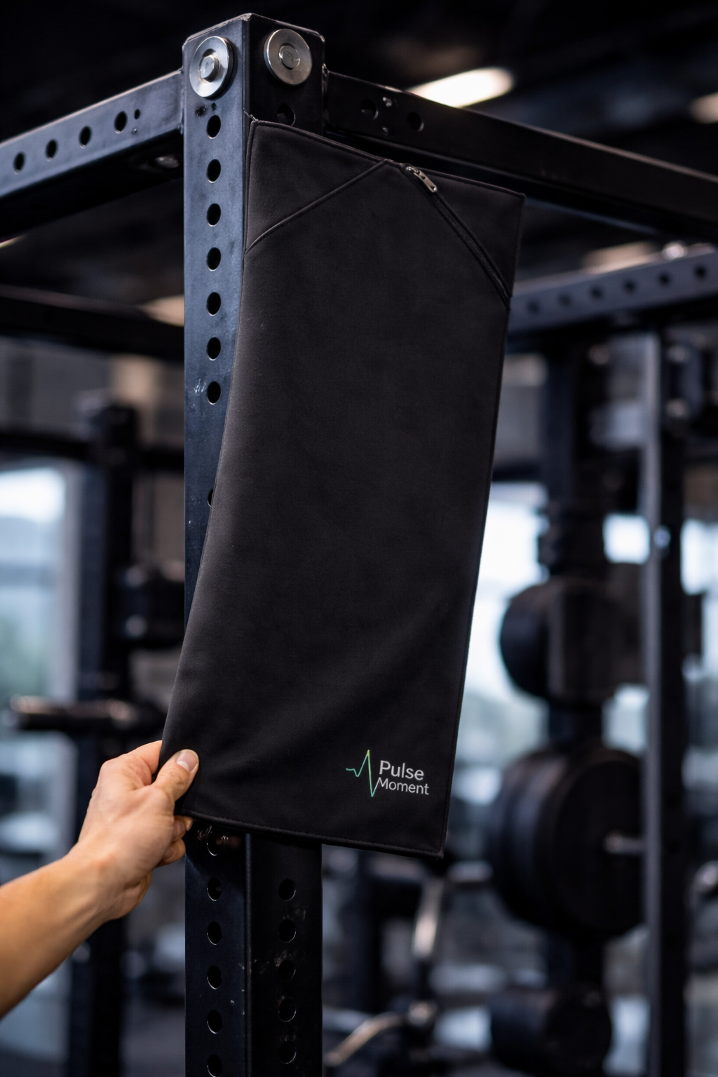 Pulse Moment - Serviette de sport 2 en 1 avec pochette zippée et fixation par aimant